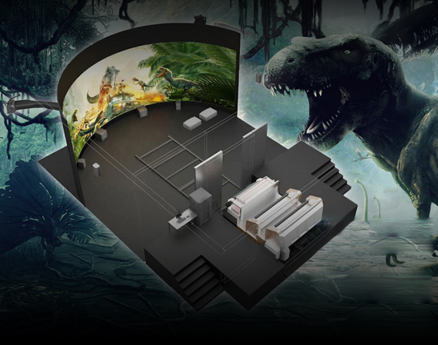 Arc-screen and immersive entertainment technology