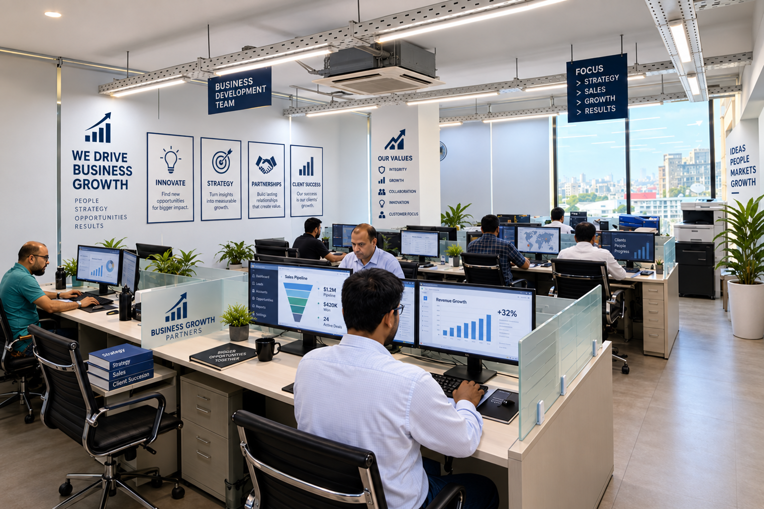 Technology team coordinating commercial and project delivery